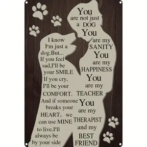 RusticDogLoversMetalTinSign,8x12Inches,VintageWoodenDesignWithSentimentalDogQuotes,Pet-FriendlyWallDecorForHome,LivingRoom,Backyard,PetClinic&Shelter,WithPre-DrilledHolesForEasyHanging-IdealGiftForDogOwners