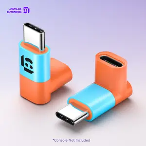 JSAUX 90 Degree USB-C Male to USB-C Female Adapter, Right Angle 2-Pack 40Gbps Data Transfer 100W USB Type-C PD Extender Compatible with iPhone16 Pro Max/16 Pro/16 Plus/16， ROG Ally, Steam Deck, Switch and More Laptops, Tablets, Phones