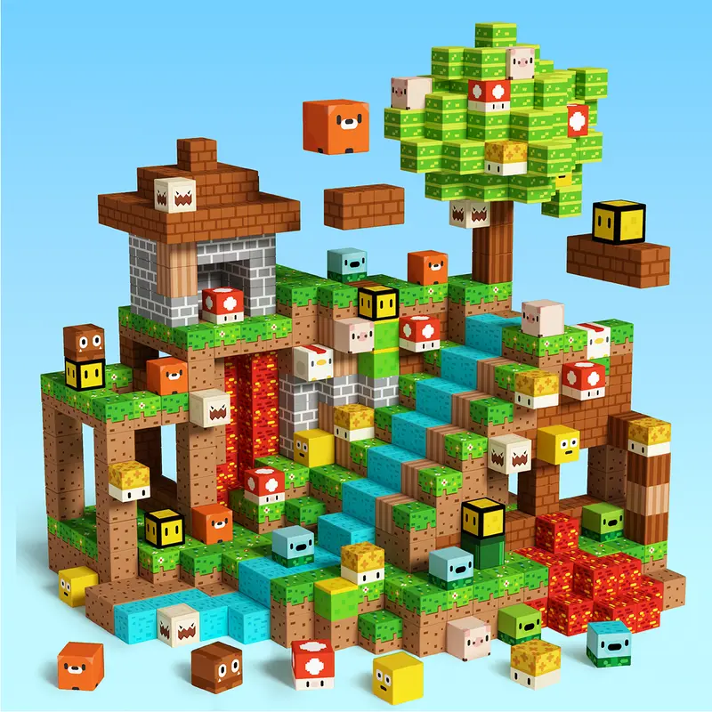 STEM Game-Based Magnetic Building Blocks 48/100PCS 1-Inch Blocks, Create My Own Crafts Novelty Toys for Kids Age 3-12