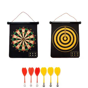 2-in-1 Wall-Mounted Magnetic Traditional & Target Bull Eye Dartboard Game Set