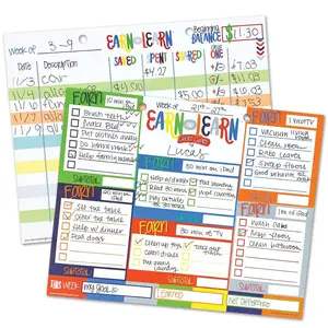 Kids Chore Chart Earn & Learn® Kids Money Management Chore Chart Pad | Dry Erase Savings Tracker for School Age Kids