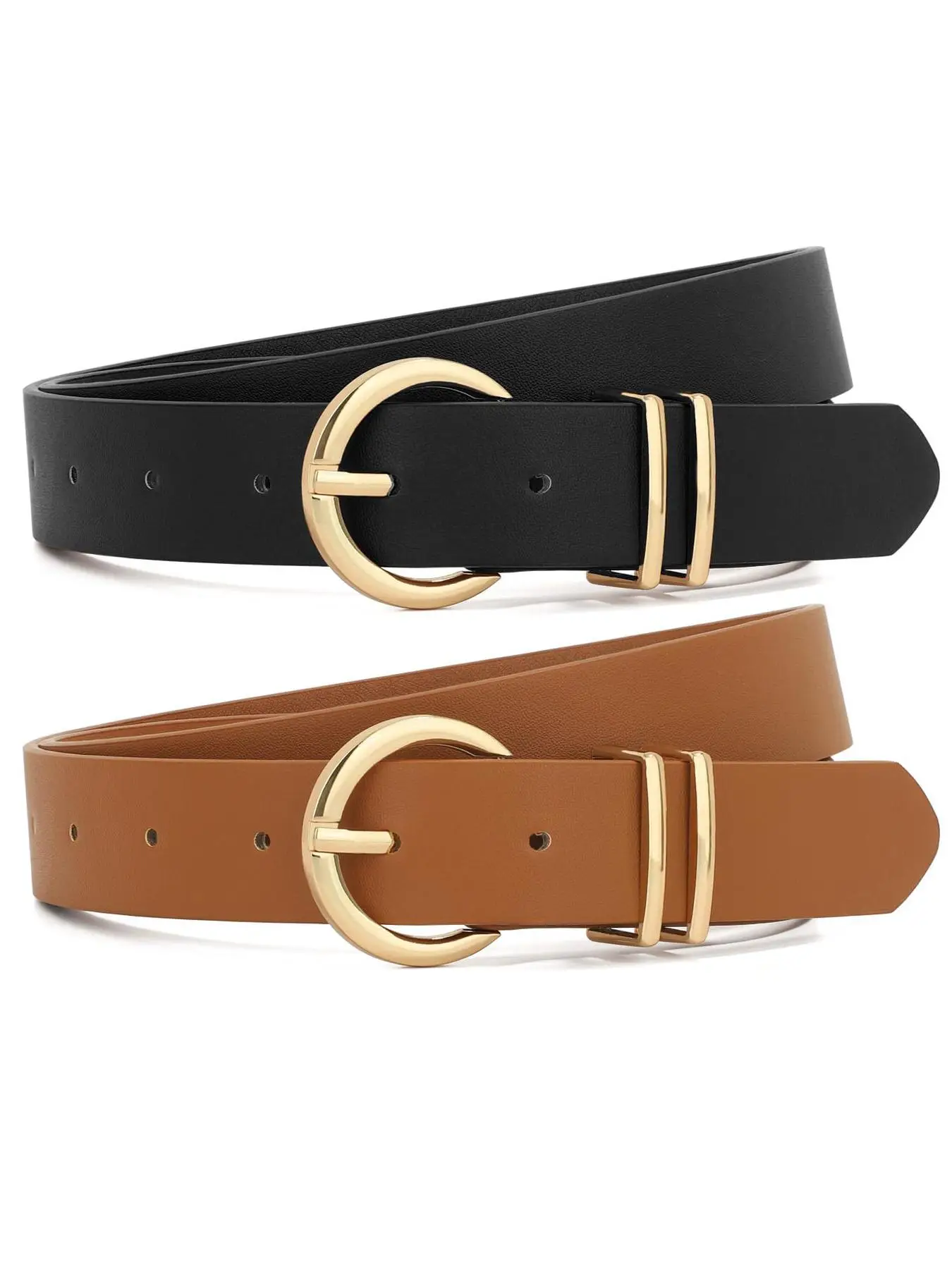 Women's Solid Color PU Buckle Belt, Casual Waistband for Jeans Dress Pants, Summer Trendy All-match & Exquisite Belt for Gift, Fashion Clothes, for Fa