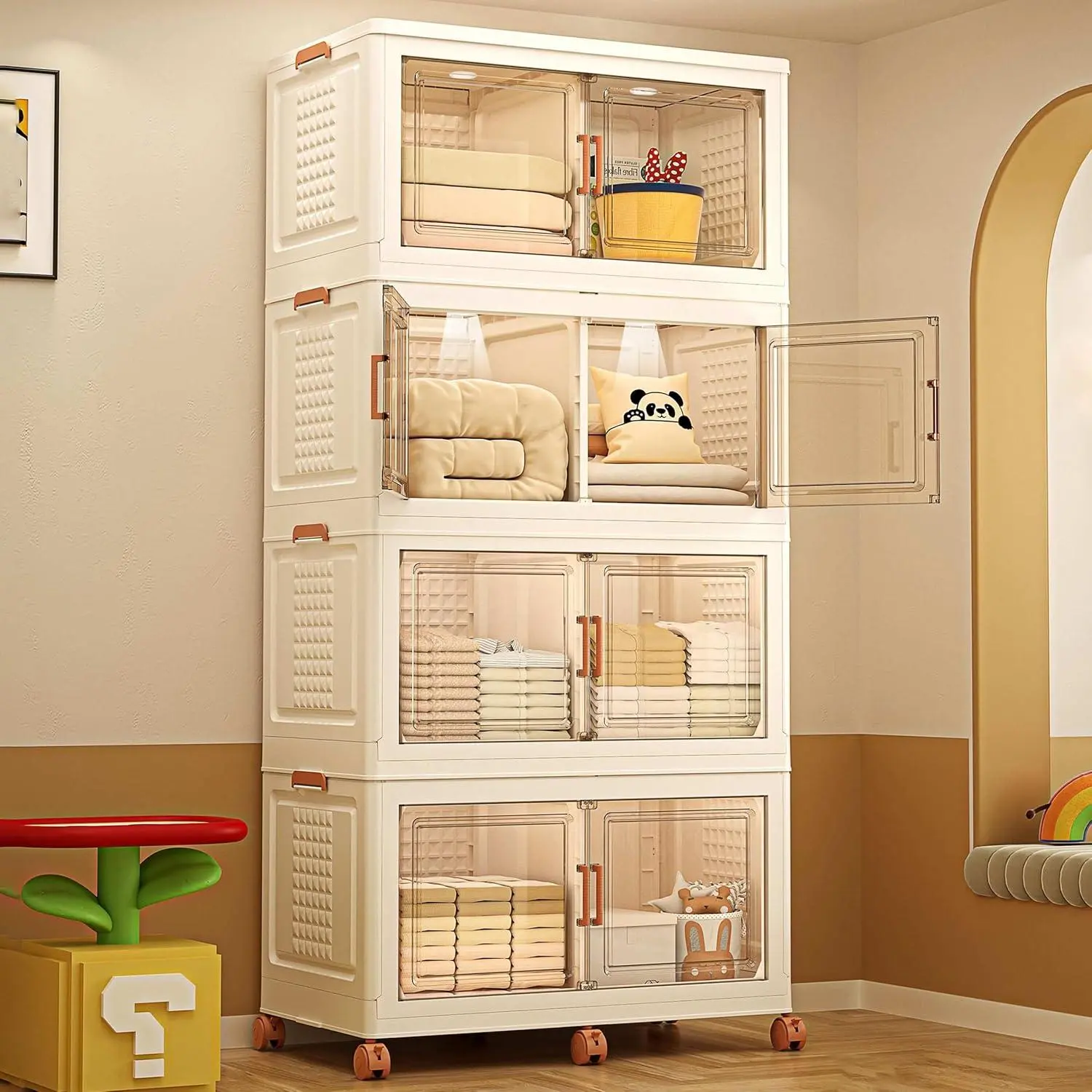 188Gal/752Qt Large Collapsible Storage Bins | Active Sensor Lights Inside Cabinets Boxes Organiser snackle box container jewelry box makeuporganizer jewelry organizer Decor Minimalist snackle box container makeuporganizer jewelry box