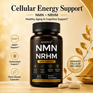 KOOVS NAD+/NMN All-in-One Anti-Aging Supplement with Magnesium Complex | Supports cellular energy, skin health, and brain & muscle function | Collagen Peptides — 1 capsule daily | 1-bottle pack; suitable for middle-aged and older adults.