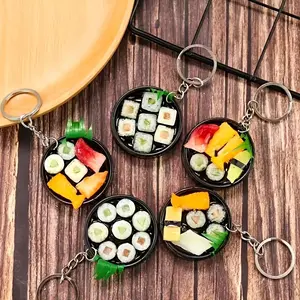 Novel Sushi & Seafood Keychain Charms, Resin Food Pendant Accessories, Perfect for Bag & Keychain Decoration, Set of 2/20 Pieces, Keychain For Bags