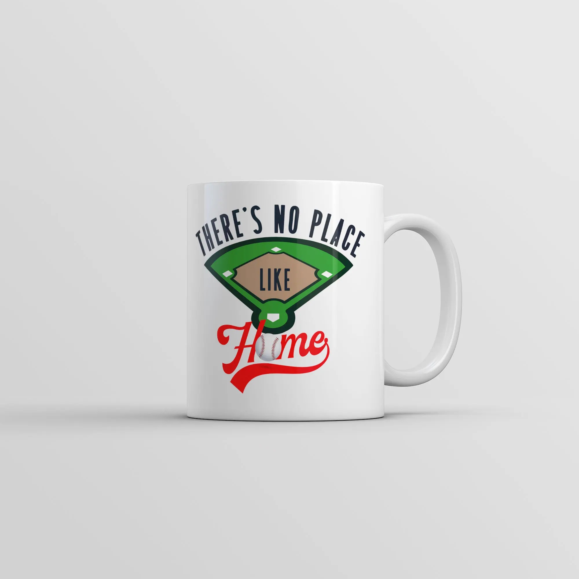 Theres No Place Like Home Mug Funny Novelty Baseball Coffee Cup - 11oz Funny Coffee Mugs Ceramic Printed Drinkware Cup