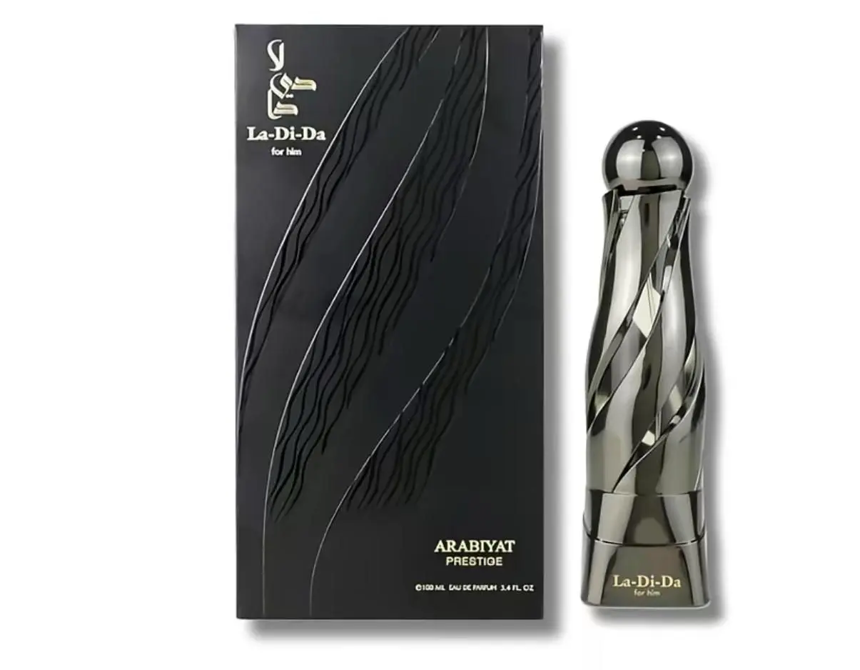 Arabiyat Prestige La-Di-Da Eau de Parfum Spray for Men, 3.4 Oz (100 ml) Long-Lasting Luxury Fragrance with Top Notes Geranium, Bergamot, Grapefruit