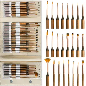 Nicpro 24 PCS Extreme Miniature Paint Brushes, Fine Tip Micro Model Detail Paint Brush Set with Handbag for Acrylic, Watercolor, Oil, Paint by Numbers, Craft, Models, Miniatures
