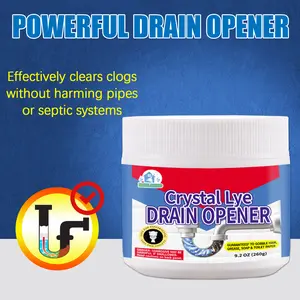 Powerful Pipe Dredging Agent toilet and Kitchen Pipelines-Dissovles 200+Blockages and kills 99%of bacteria Drain Cleaner Slow Drainage Food Waste Remover Bathroom Sinks Grease Container Soap Cleaning Plastic Household