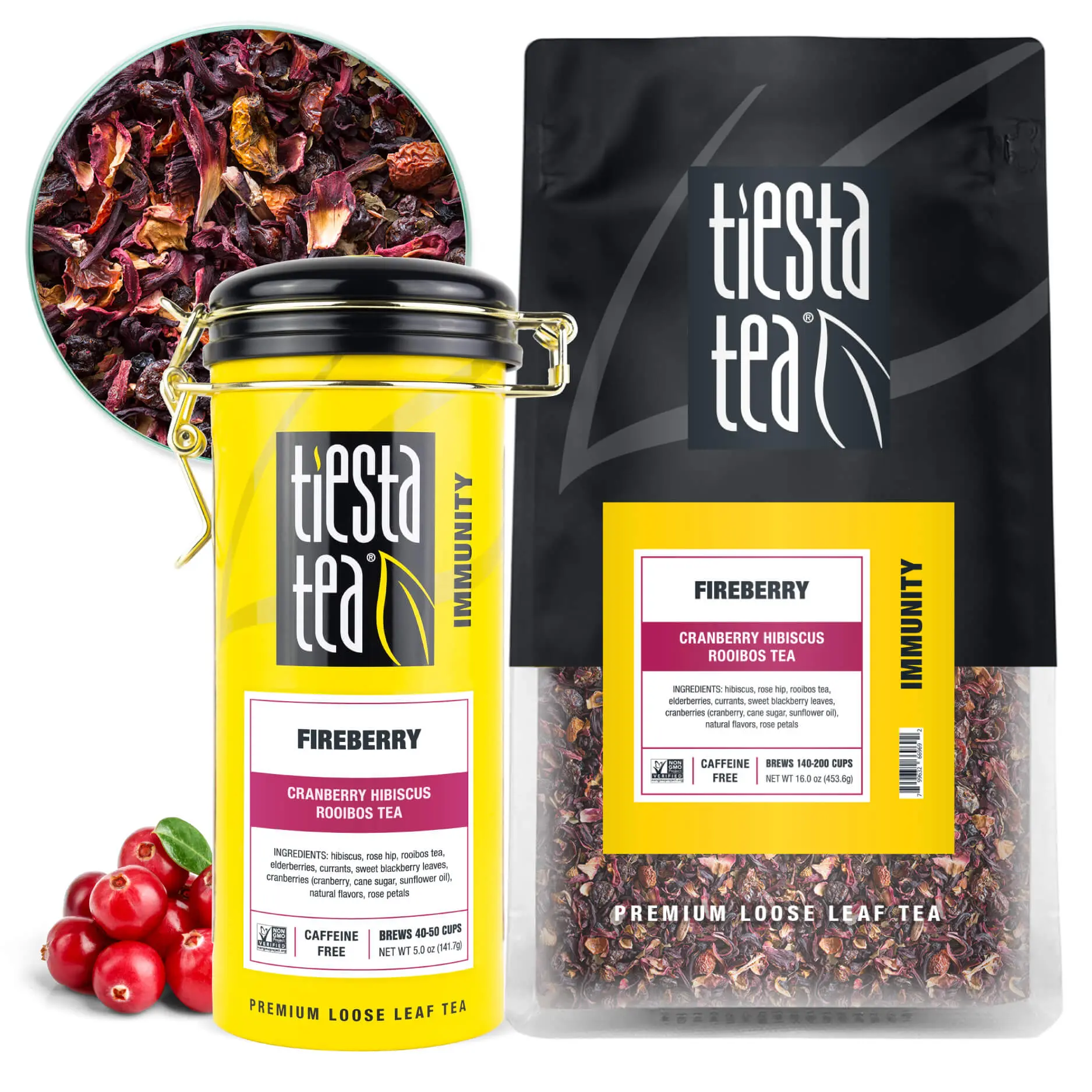 Cranberry Hibiscus Rooibos Tea, Caffeine Free Herbal Blend | Tiesta Tea