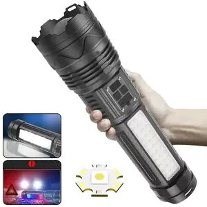 1000W Led Flashlight Tactical Zoom Rechargable Torch Outdoor High Power Lamp