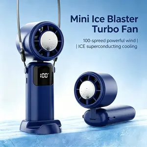 2026 Handheld Fan,3600mAh Battery Operated,Up to12Working Hours,199-Level Stepless Control withDigital Display,5-in-1 Handheld/Neck/DesktopCooling Fan for Travel,Dorm & Office,summervibestiktokshop