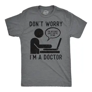 Mens Funny T Shirts Dont Worry Im A Doctor Sarcastic Graphic Tee for Men Mens Funny T Shirts Cool Vintage Fashion T-Shirt Gift Classic Menswear Funny Sarcastic Short Sleeve Novelty Tees for Guys Dark Grey