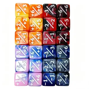 24 Colorful Dual-Tone Mini Compact Size Dice Counters, Mtg Compatible D6 Dice, Ccg Card Game Accessories, Role-Playing Games, Board Games, Collectible Dice Set