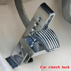 Anti-Theft Car Stainless Steel Brake Clutch Pedal Lock, Steering Wheel Safety Lock, Fits Pedals Up to 1.5 Cm, Fully Assembled, Security Lock, Vehicle