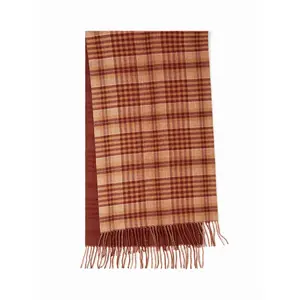 Cider PLAID FRINGED SCARF