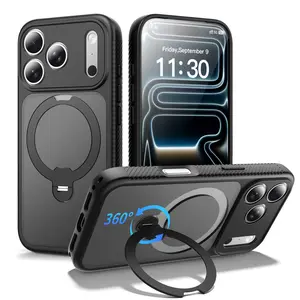 For iPhone 17 Pro Max 6.9 Inch/17 Pro/17 6.3 Inch/ iPhone Air Cases 360° Magnetic Stand Case, MagSafe Compatible, Military Grade Drop Protection, Camera Control Button, Ring Kickstand, Slim Fit, for iPhone 17 Pro Max Phone Case