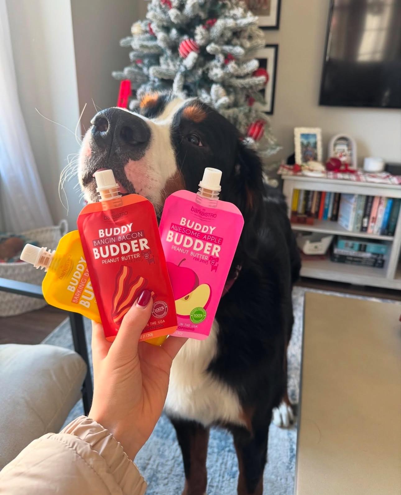 3pk Awesome Apple Buddy Budder Squeeze Pouch (4oz each)- All Natural Dog Peanut Butter, Perfect with Dog Enrichment, Treating, Training, Traveling 3pk Awesome Apple Buddy Budder Squeeze Pouch (4oz each)- All Natural Dog Peanut Butter, Perfect with Dog Enrichment, Treating, Training, Traveling