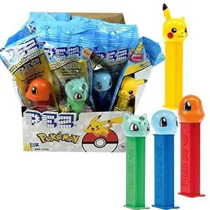 PEZ Poly Pack Pokemon Assorted Candy Dispenser - Lemon, Orange, Cherry, Strawberry, Raspberry, or Grape Flavors - Snack