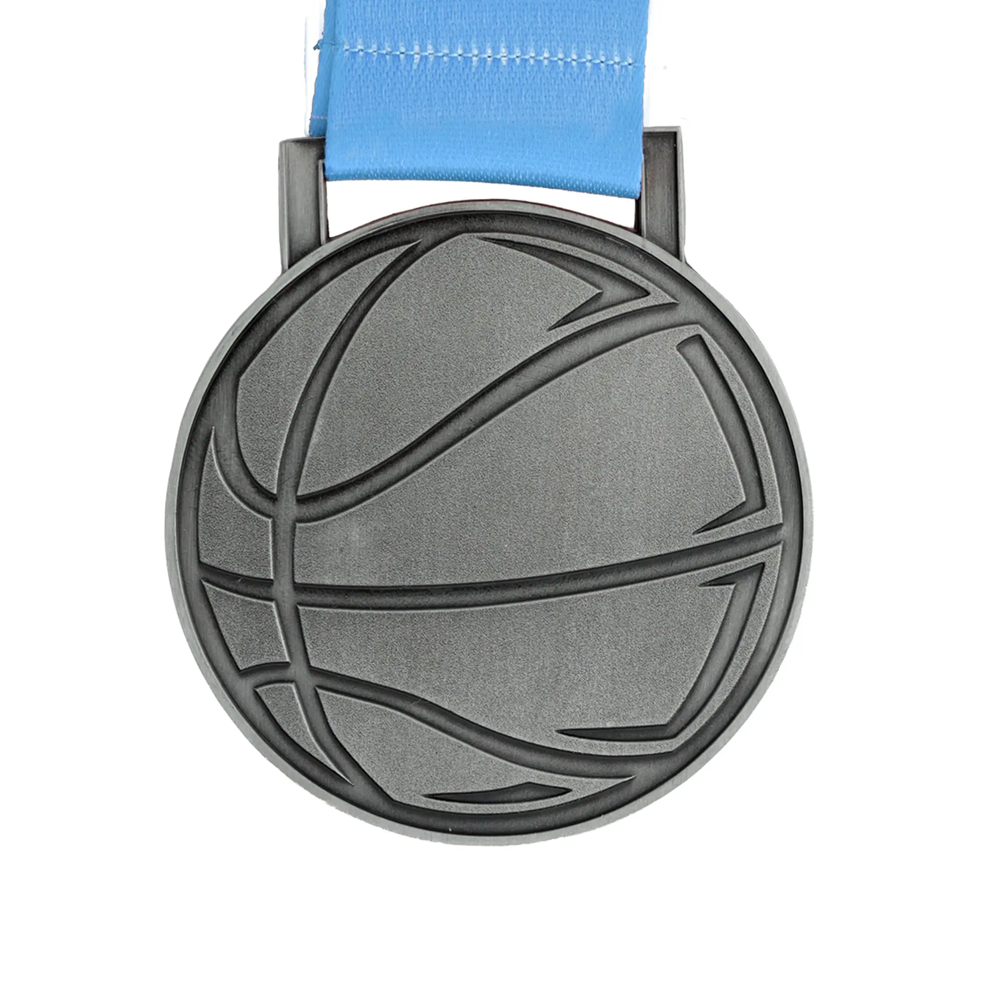 MED27 Basketball Medal - Antique Gunmetal&Green