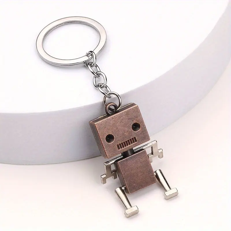 Fun Cartoon Robot Keychain, Zinc Alloy Material, Creative Movable Design, Perfect Gift Idea, Durable & Stylish Accessory