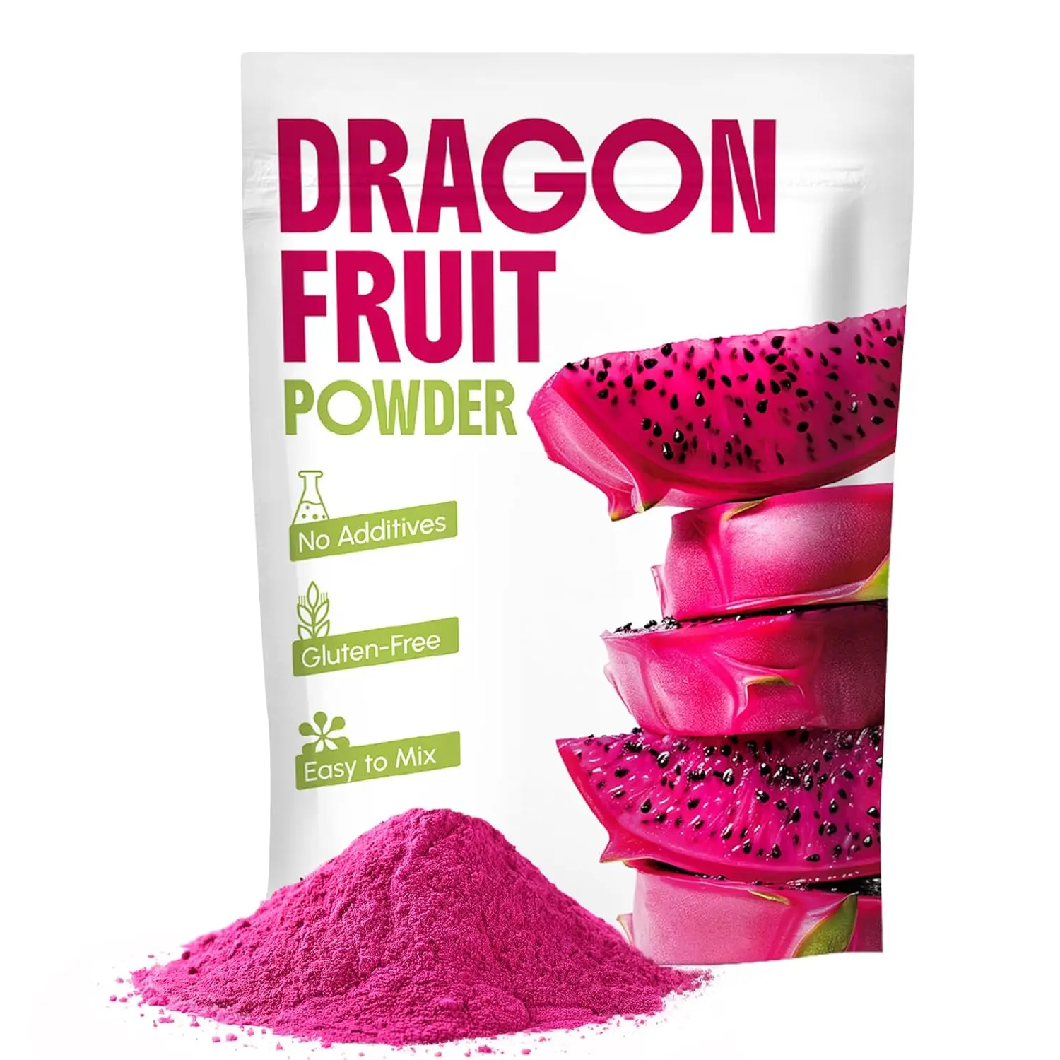 CCNature 8 oz Dragon Fruit Powder, Pitaya powder | Natural food coloring | Great Flavor for Baking, Drinks, Dragonfruit Syrup, Smoothies | No Sugar & Additives, Non-GMO & Vegan Friendly Beverage