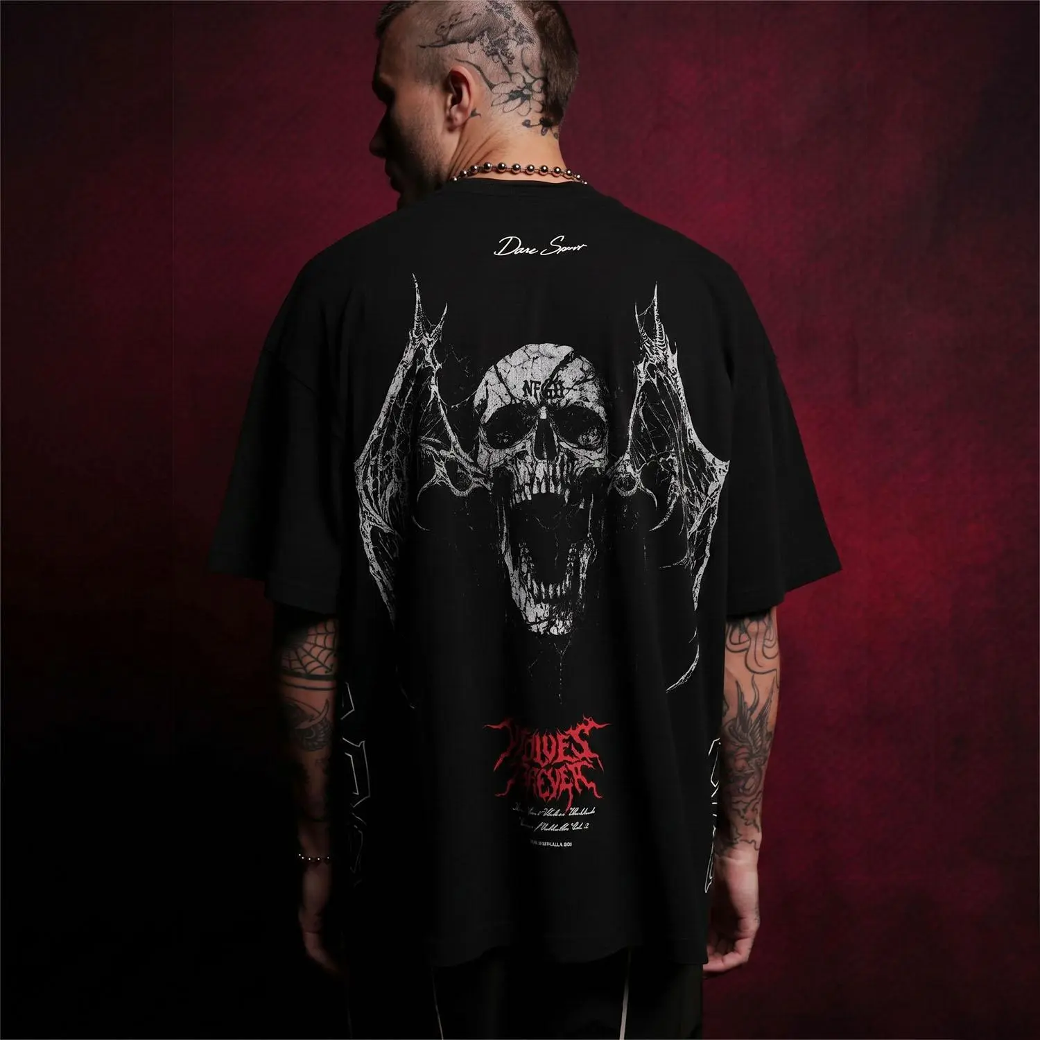 Valhalla Wings Heavyweight Oversized Graphic Tshirt, Vintage Inspired Crewneck Tee, Everyday Street Fashion Top