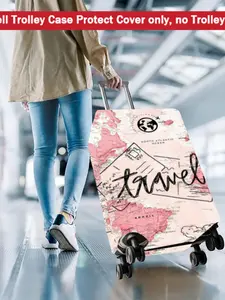 1pc slogans Cover(Suitcase not included), Travel accessories Travel essentials Suitable for travel and outings, Dustproof Cover, And Durable Travel Accessory Suitable for Various Sizes for Travel & Home Use3.26PYT-17