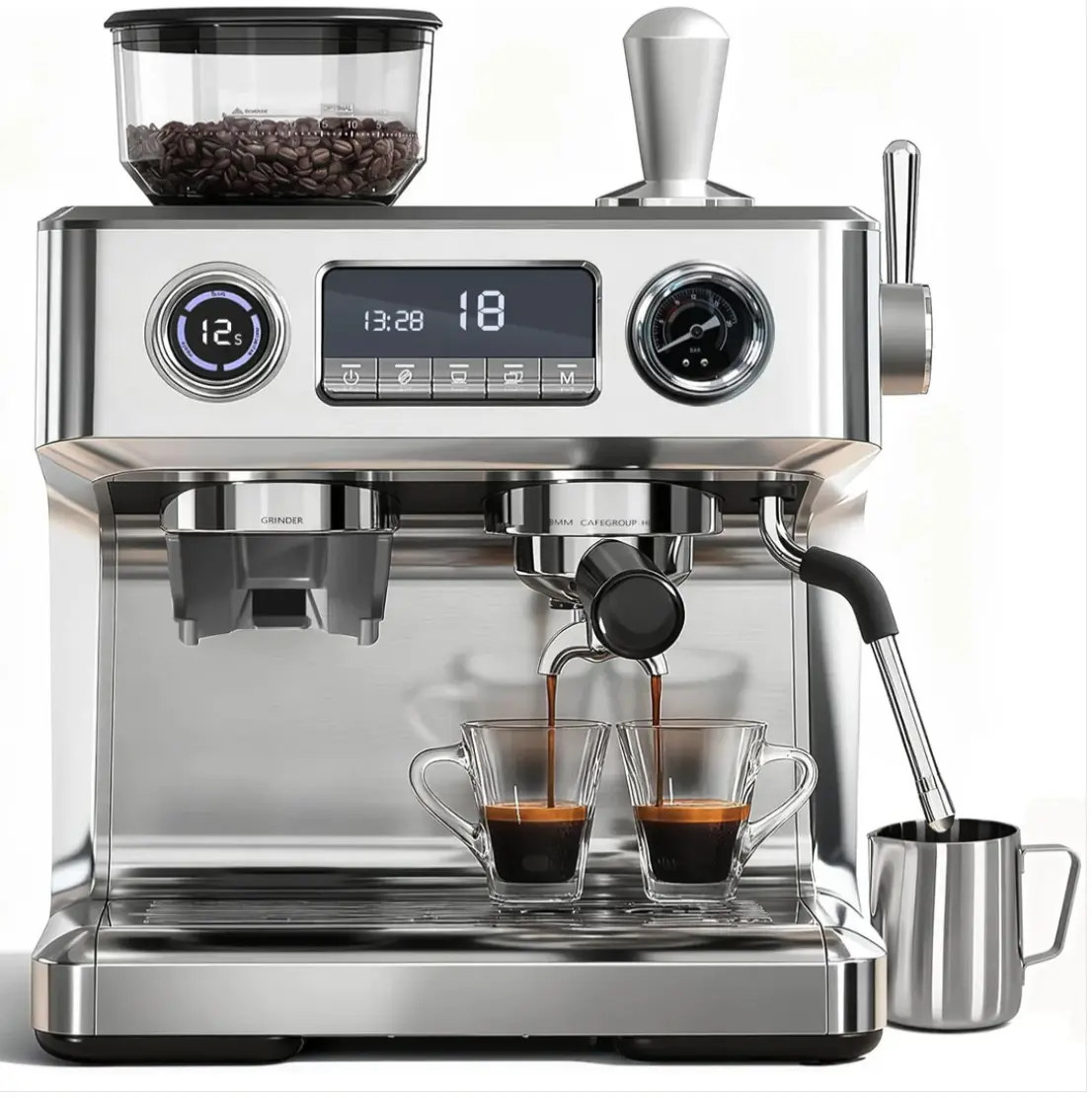 Kismile 20-Bar Espresso Machine with Built-In Grinder