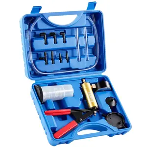 Orion Motor Tech Brake Bleeder Kit with Hand Vacuum Pump and Adapters, Brake Bleeding Kit for Brake Fluid Power Steering Fluid More, Vacuum Brake Bleeder Pump with Pressure Gauge Gray/Black/Blue, Car Diagnostic Tools, Limited Time Deal