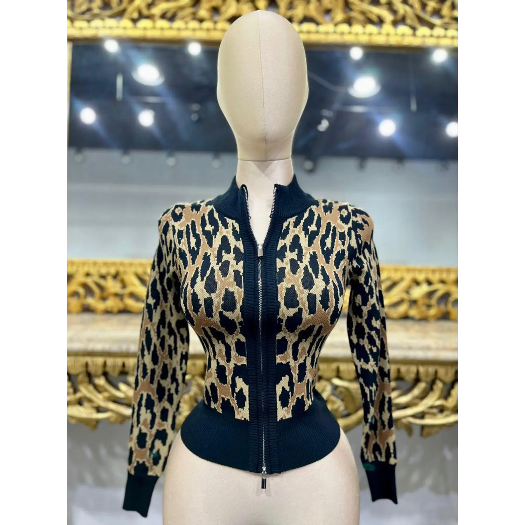 CUTE LEOPARD PRINT SWEATER cute sweaters Long Sleeve Casual