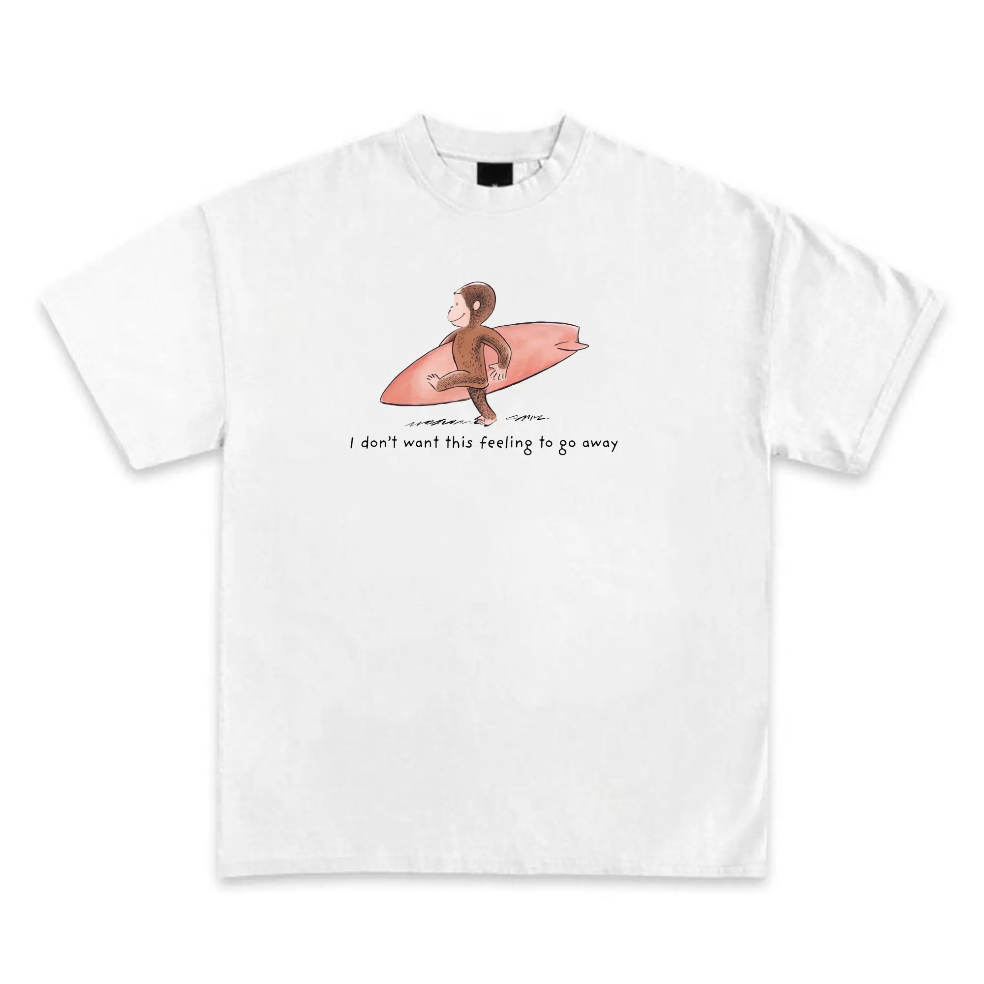 Unisex Curious George Surfboard T-Shirt - Vintage Graphic Crew Neck, Slim-Fit Cotton Short-Sleeve Casual Streetwear Top, Sports & Outdoor Gift For All Genders, T Shirts, Sporty Chic