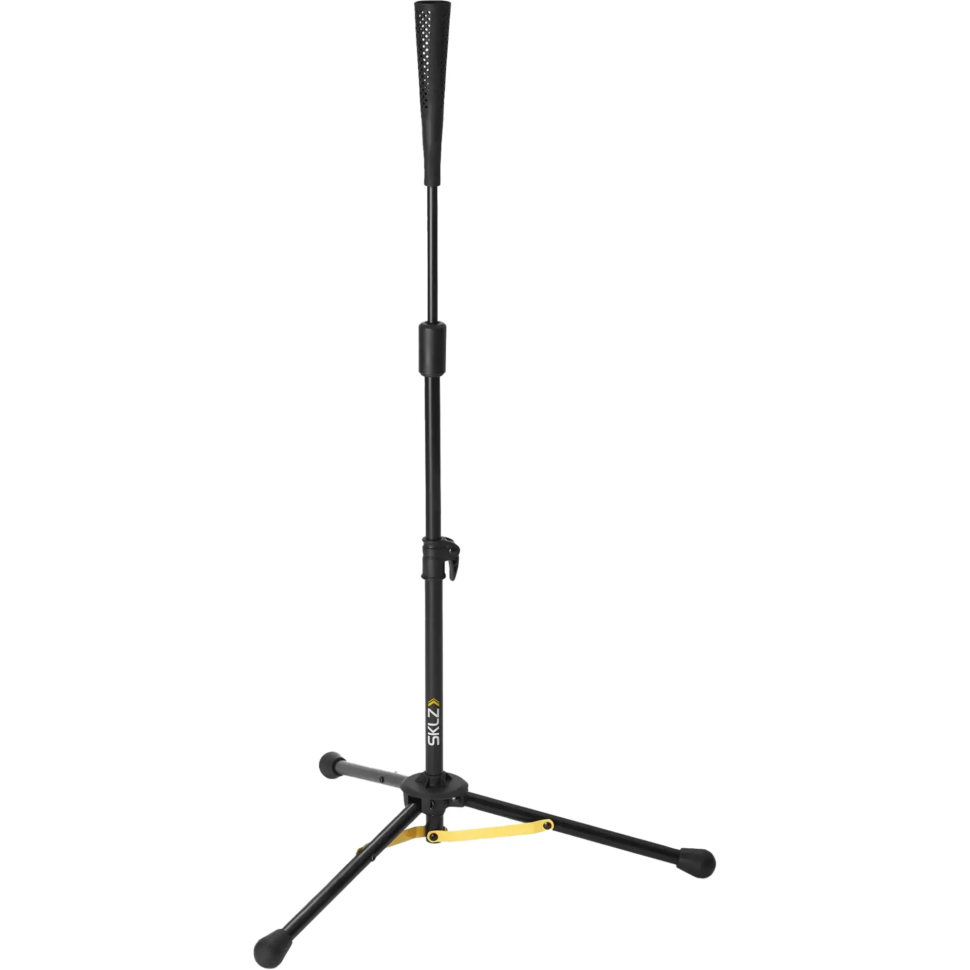SKLZ Elite Travel Baseball/Softball Tee - Black/Yellow, Sturdy, Easily Adjustable Height, Metal Plastic Build, High Energy Return Material, Collapsible, Durable, Ideal for Maximizing Reps During Training Days
