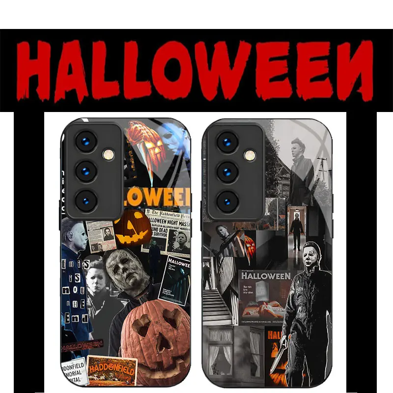 Michael Myers Horror Halloween Reflective Phone Case for SAMSUNG Galaxy A/S/Note Series (A0506120793345S, S102012345, FE, PLUS, ULTRA) - PC Back, TPU Edge, Shockproof Full Protection, Anti-Drop Smartphone Casing for Handheld Cellphone Devices, Men's Gift,