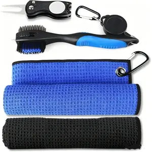 Golf Towel Nano Fiber Waffle Pattern, Magnetic Golf Towel for Men, Stretchable Blue Gift, Dedicated to Golf Bag, Golf Accessory