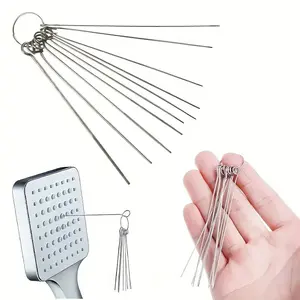 10-Piece Cleaning Needle Set, Stainless Steel Durable Shower Head Cleaning Kit Tool, Easy Complete Cleaning and Unclogging, Home and Outdoor Use, Showerheads