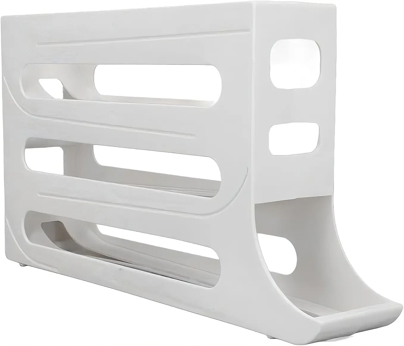 Egg dispenser for refrigerators—automatic rolling storage container that saves space, designed for easy access and organization.