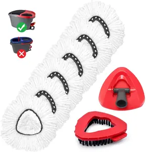 Mop Head & Scrub Brush Refill For O-Cedar EasyWring 1 Tank System Only. Bucket & Handle NOT Included. Perfect Suitable Cleaners Pack Cleaning