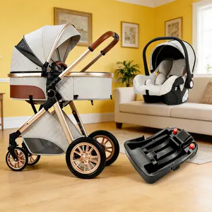 All-Terrain Multi-Function Baby Stroller, 4-in-1 High Landscape, Foldable for Easy Storage, Safe Eco-Friendly Non-Toxic Odor-Free, Quick Assembly, Universal for Baby Boys and Girls from Newborn to Toddler