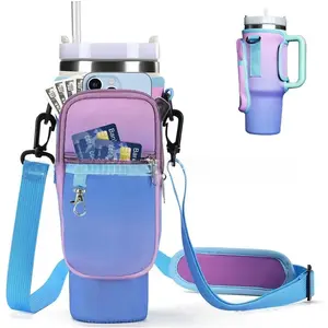 Multifunctional Keychain Set with Zipper Pulls & Climbing Buckles, Trendy Insulated Travel Tumbler Cup Sleeve for 40oz Ice King Cups, Perfect Gift Idea, Drink Carrier In Cupholder