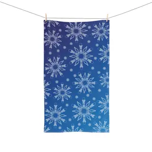 Subtle F*ck Trump Snowflake Hand Towel, Winter Political Home Decor, Festive Kitchen Towel, Funny White Elephant Gift, FDT Holiday Towel