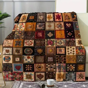 Flannel Throw Blanket Lily Of The Valley Bohemian Patchwork Vibrant Vintage Blanket All Season Blankets For Sofa Bed Travel GiftWWE Merch,Gift For Kids,Gift For Him, Gift For Her, Wrestring Lover