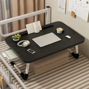 Modern Simple Portable Laptop Folding Table, Bed Office Small Table - Laptop Workbench, Drawing Work Desk - With Cup Holder, Office Desk, with Storage Drawer, Suitable for Living Room, Bedroom, Office Computer Workbench