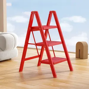 3/4 Step Folding Ladder with Wide Anti-Slip Pedals | Portable Multi-Purpose Step Stool for Home, Office & Warehouse