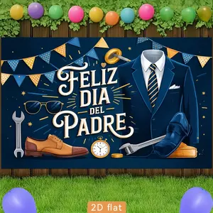 Spanish Father’s Day Backdrop Feliz Dia Del Padre Backdrop Celebration Background Cloth Father Tapestry Wall Hanging Photography Background Polyester Fiber Home Garden Farm Room Party Event Studio Decor Prop Wall Art