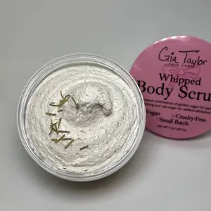 Rosemary Mint Whipped Body Scrub // Exfoliating and Polishing Body Scrub Natural Herbal and Cooling Mint Scent // Vegan and Cruelty Free Body Scrub