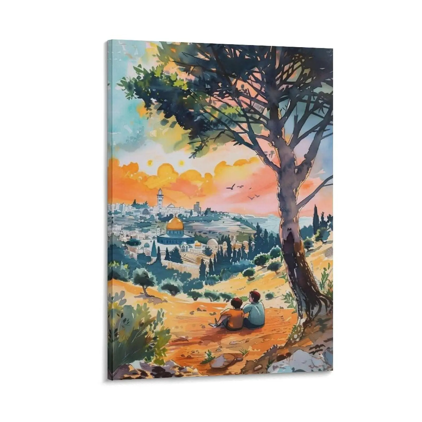 Palestine Illustration Palestine Poster Palestine Dome Of Rock Print Vinyard Print Canvas Poster Bedroom Decor Sports Landscape Office Room Decor Gift Frames Wall Ornaments Artistic Decoration Photo