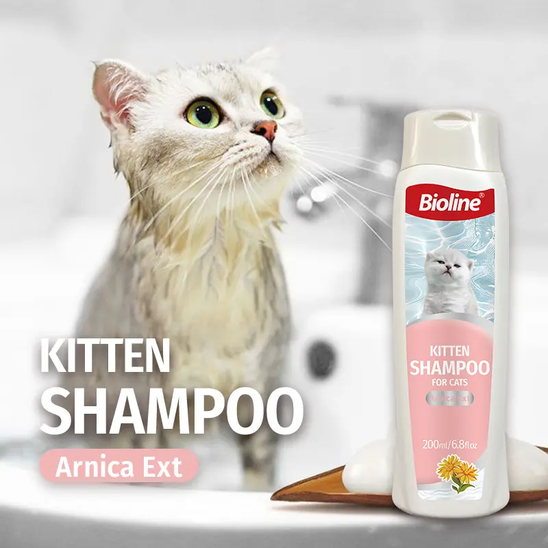 Bioline Kitten Cat Shampoo 6.76 fl oz- Ultra-Mild & Tear-Free Formula for Sensitive Skin