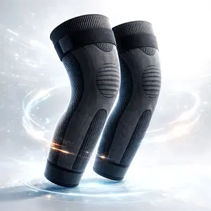 2 Pcs Thermal Compression Knee Sleeves Long Stripe Design for Warmth Joint Support Arthritis Pain Relief Sports Protection