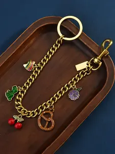 Cherry Strawberry Bag Charm Chain, Women's Handbag Accessory, Carrot Dinosaur Crossbody Bag Keychain, Purse Hanging Decoration, Stylish Playful Charm, Bag Pendant, Purse Accessories